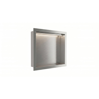 Fortifura Galeria Niche encastrée - 30x30x7cm - éclairage LED - acier inox brossé