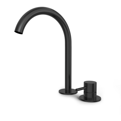 Hotbath Buddy Wastafelmengkraan - 2 gats - hoog model - PVD - geborsteld zwart
