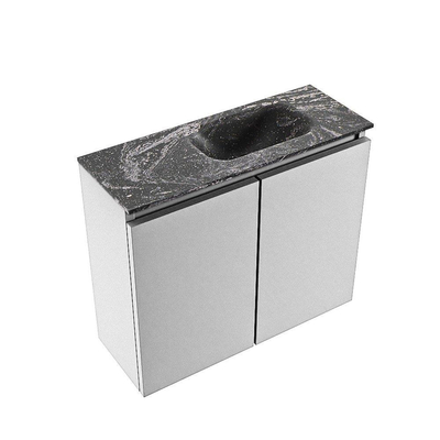 MONDIAZ TURE-DLUX 60cm toiletmeubel Plata. EDEN wastafel Lava positie rechts. Zonder kraangat.