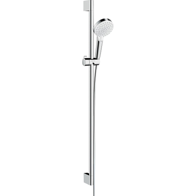 Hansgrohe Crometta Vario - doucheset - ecosmart 9l/min. - met douchestang - 90 cm - wit/chroom - wit chroom
