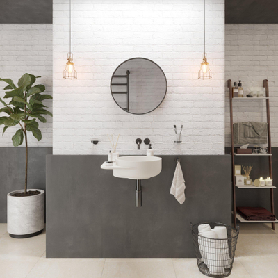 Ideavit SolidDual Wastafel 49x43x15,5cm 0 kraangaten 1 wasbak Solid Surface wit mat