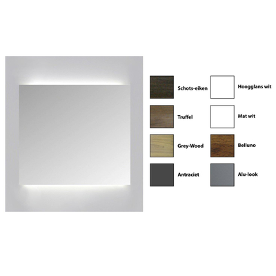 Sanicare Qlassics spiegelkast Ambiance spiegelkast 60x60x15cm met verlichting bovenkant LED - cold white belluno-eiken
