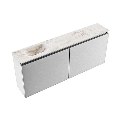 MONDIAZ TURE-DLUX 120cm toiletmeubel Plata. EDEN wastafel Frappe positie links. Zonder kraangat.