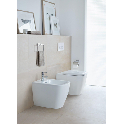 Duravit Happy D.2 Closetpot - diepspoel staand - back-to-wall - 36.5x57cm - inclusief bevestiging afvoer horizontaal - wit