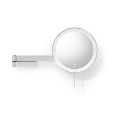 Zack Linea make-upspiegel – rond – 38x26,3 cm – LED-verlichting – 5x vergrotend, dimbaar – RVS geborsteld