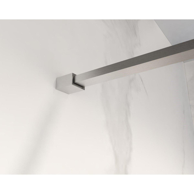 Fortifura Galeria barre de renfort rallongée 200cm pour douche à l'italienne - avec kit de fixation - Inox brossé