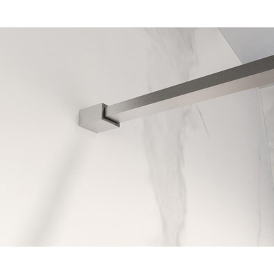 FortiFura Galeria barre de renfort rallongée 200cm pour douche à l'italienne - avec kit de fixation - Inox brossé