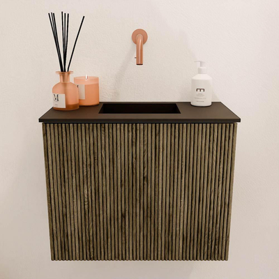 Mondiaz JOYA 50cm toiletmeubel - kleur Dusk - Wastafel FAYE positie Midden Zonder kraangat kleur Urban.