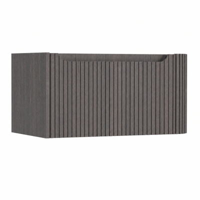 H&R Badmeubelen Juice Wastafelonderkast - 80x45x40cm - rechterhoek afgerond - 3D-front - 1 lade - geïntegreerde greep - wenge