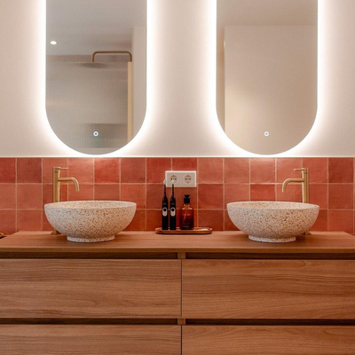 INK Topdeck Wastafelblad - 160x45x2cm - tbv onderkast - MFC Zuiver eiken