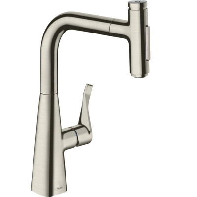 Hansgrohe Metris Select M71 M7117-H240 1-gr keukenkraan uittrekbare vuistdouche RVS-look