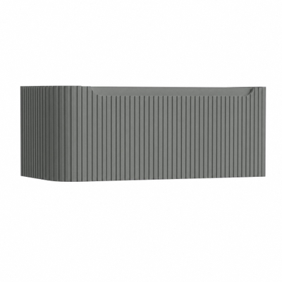 H&R Badmeubelen Juice Wastafelonderkast - 100x45x40cm - linkerhoek afgerond - 3D-front - 1 lade - geïntegreerde greep - petrol mat