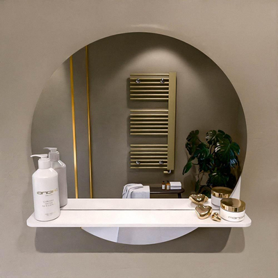 Mondiaz SPOT Miroir de salle de bains - rond 60cm - tablette de miroir - couleur Talc