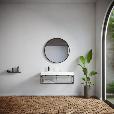 Clou Frame 110x42cm profil tubulaire INOX Noir mat