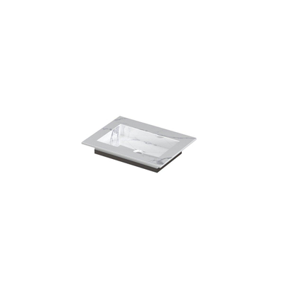 INK Post wastafel - 60x45x1cm - 1 wasbak - 0 kraangaten - keramiek Statuario glans