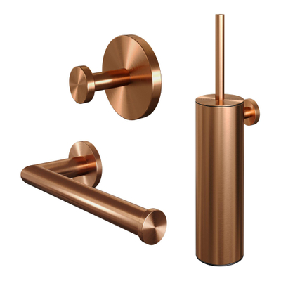 Brauer Copper Edition Ensemble d'accessoires de toilettes - 3 pièces - PVD - cuivre brossé
