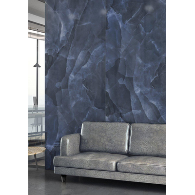 EnergieKer Onyx ek wand- en vloertegel - 80x80cm - gerectificeerd - Natuursteen look - Blue pulido gepolijst (blauw)