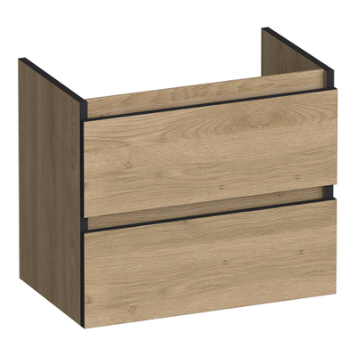 BRAUER Joy Edge wastafelonderkast ondiep 60 2 softclose lades - greeploos - 1 sifon uitsparing - Sunlit