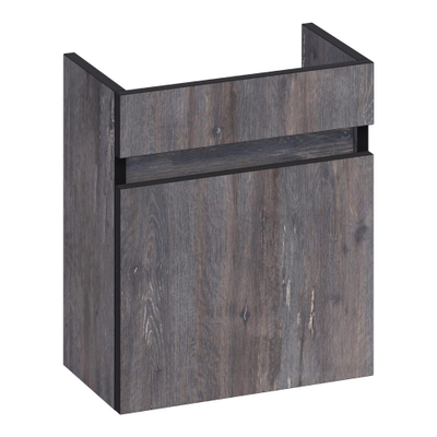 BRAUER Joy Edge meuble sous-lavabo pour fontaine - 40x45x22cm - avec 1 porte sans poignée ouvrant à droite Driftwood