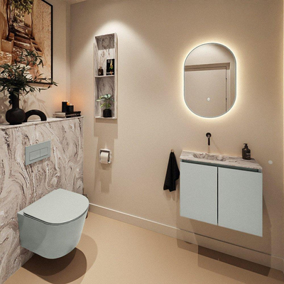 MONDIAZ TURE-DLUX 60cm toiletmeubel Greey. EDEN wastafel Glace positie links. Zonder kraangat.