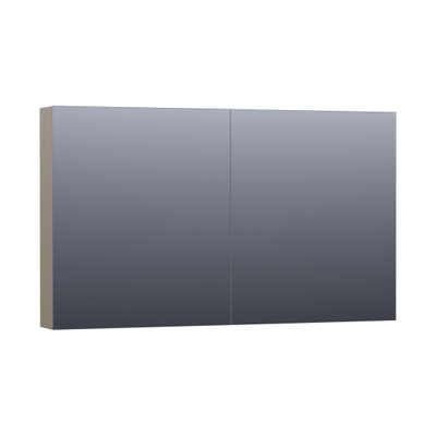 BRAUER Dual Spiegelkast - 120x70x15cm - 2 links- rechtsdraaiende spiegeldeur - MDF - hoogglans taupe