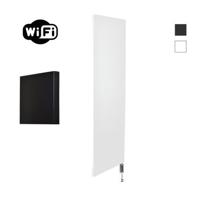 Sanicare Elektrische Design Radiator Denso -180x40cm - Wifi - mat wit - thermostaat chroom (rechtsonder)