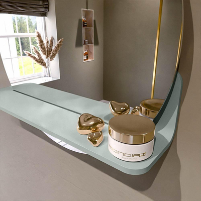 Mondiaz SPOT miroir – Ø 50 cm – avec tablette – Greey (vert clair/gris)