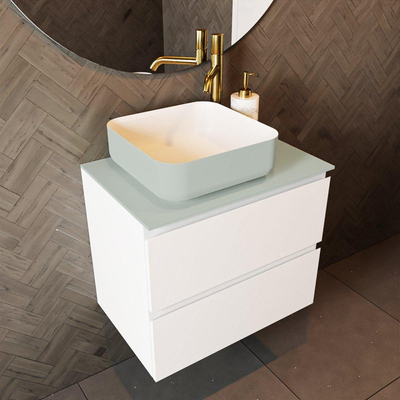 Mondiaz TOP 23 Topblad - 50x23.5x0.9cm - geschikt voor afdekplaat - Solid surface - Greey