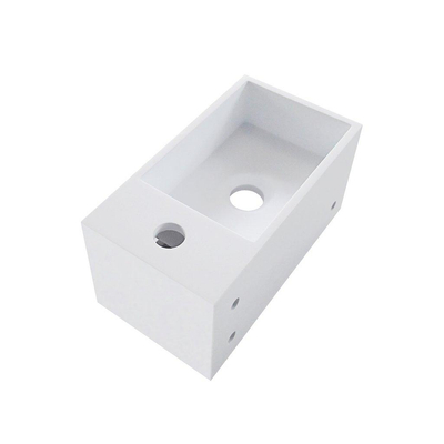 Wiesbaden Julia Lavabo WC 35.6x20.3x15.9cm avec porte serviettes et trou pour robinetterie droite blanc
