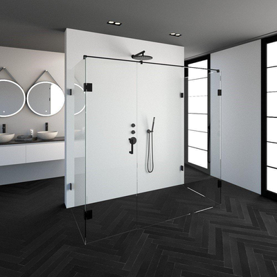 BRAUER Create Cabine de douche XL 200x100cm sans profilé avec verre de sécurité anticalcaire 8mm noir mat