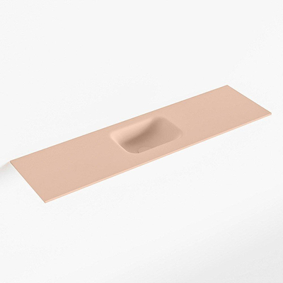 Mondiaz LEX Fontein - 110x30x0.9cm - wasbak midden - zonder kraangaten - voor toiletmeubel - Solid surface - Rosee
