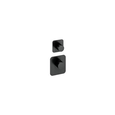 Hotbath Gal Afbouwdeel - voor Highflow Thermostaat - met 1 stopkraan - PVD - geborsteld gunmetal (antraciet)