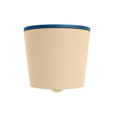 Mondiaz LAVIE WC suspendu – sans bride – 36 x 53 cm – avec abattant softclose – Sand (beige), abattant Jeans (bleu)