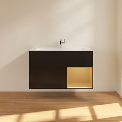 Villeroy & Boch finion wastafelonderkast - 99.6x59.1cm - 2 lades - mat zwart