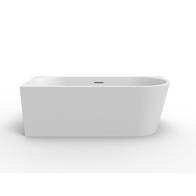 ZEZA Grand half vrijstaand hoekbad - links - 180x80x58cm - met afvoer - acryl - glans wit