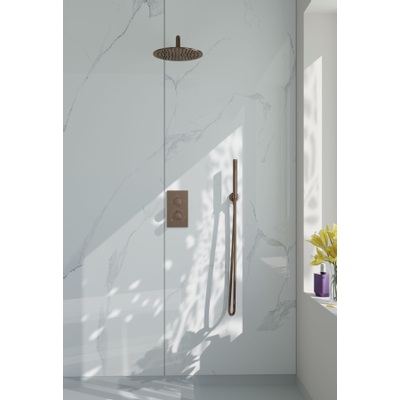 FugaFlow Eccelente Robinet thermostatique encastré - avec corps encastré - Cuivre brossé PVD (Cuivre)