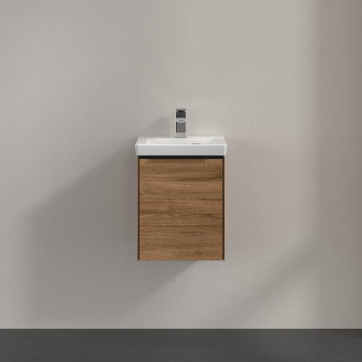 Villeroy & Boch Subway 3.0 Wastafelonderkast - 1 deur - 351x429x309mm - Oak Kansas (mat hout)