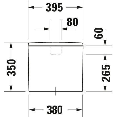 Duravit ME by Starck réservoir de chasse pour cuvette à réservoir apparent + mécanisme avec arrivée d'eau par le bas à gauche 6L double touche avec WonderGliss blanc