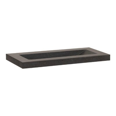 BRAUER Magma Vasque peu profonde 80x40x5cm - 1 bassin - 0 trous de robinet - pierre naturelle - basalte anthracite