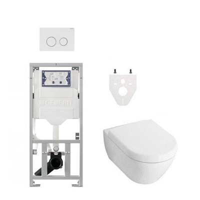 Villeroy & Boch Subway 2.0 Pack WC DirectFlush - réservoir Geberit - fermeture douce - plaque de déclenchement Sigma20 - blanc