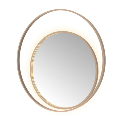 Hotbath &MORE Miroir Round2 éclairage LED direct et indirect chauffage de miroir dimmable avec télécommande Cuivre brossé PVD