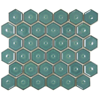The Mosaic Factory Osiris Hertman Mozaïektegel - 32.1x28.2cm - wand en vloertegel - glans - forest green