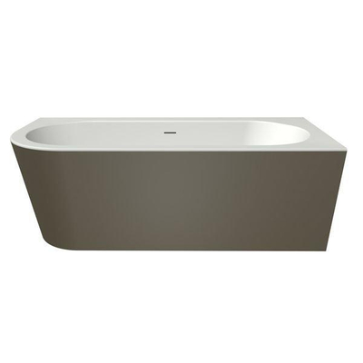 Xenz charley xs baignoire d'angle, droite 165x75 bicolor edelweiss/clay avec fente. lavabo chromé