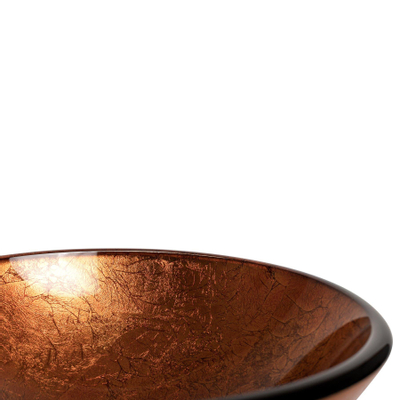 Saniclass Pesca Vasque à poser - 30x10,5cm - rond - verre trempé - marron rouge