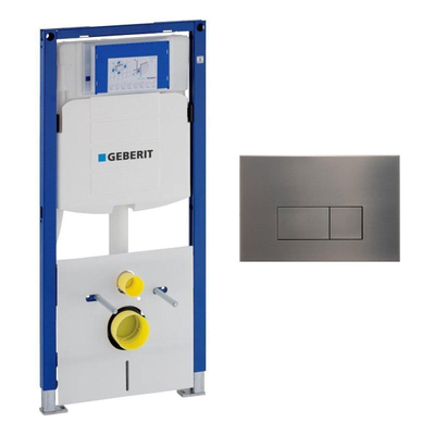 Geberit Duofix Element - UP320 - QeramiQ metal bedieningsplaat - wand - 112cm - rechthoekige knoppen - metaal gunQeramiQ metal - geborsteld gunmetal antraciet