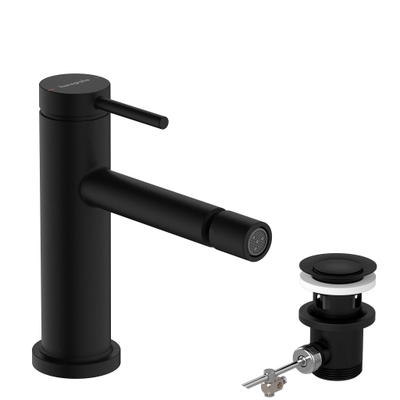 Hansgrohe Tecturis Bidetkraan - eengreeps - met trekwaste - mat zwart