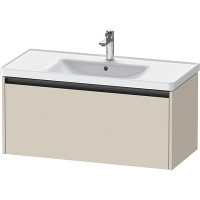 Duravit Ketho.2 Wastafelonderbouwkast - met 1 lade - 98.4x45.5x44cm - met greep antraciet - taupe supermat