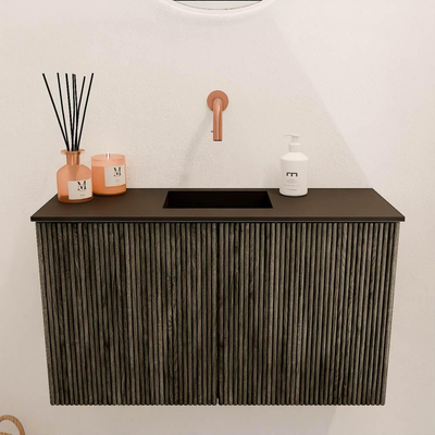 Mondiaz JOYA 70cm toiletmeubel - kleur Shadow - Wastafel FAYE positie Midden Zonder kraangat kleur Urban.