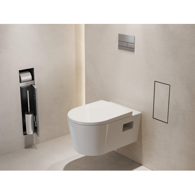 Hansgrohe XtraStoris Rock Poubelle - 30x15x14cm - porte carrelable - brushed stainless steel