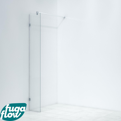 FugaFlow Efficiente Vetro inloopdouche badkamer - scharnierbevestiging - 30x200cm - 8mm veiligheidsglas - anti kalk - chroom